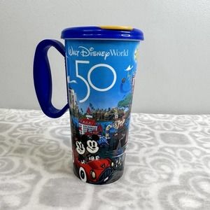 Walt Disney World 50th Anniversary Resort Mug Refillable cup with Mickey Lid